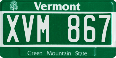 VT license plate XVM867