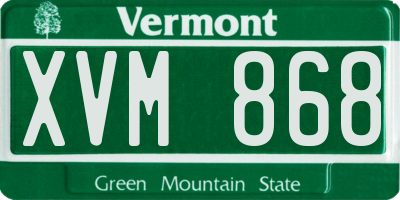 VT license plate XVM868