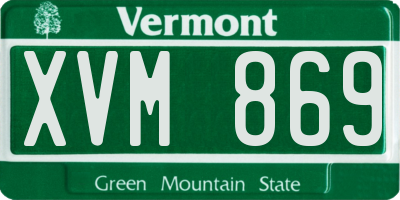 VT license plate XVM869