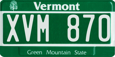 VT license plate XVM870