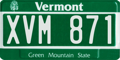VT license plate XVM871
