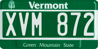 VT license plate XVM872