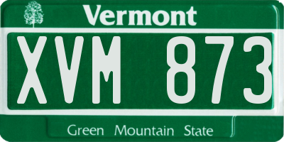 VT license plate XVM873