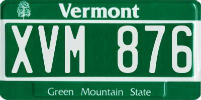 VT license plate XVM876
