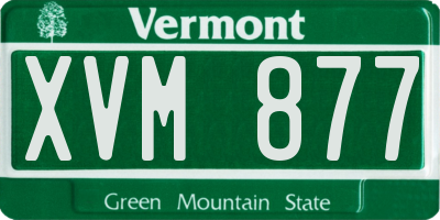 VT license plate XVM877