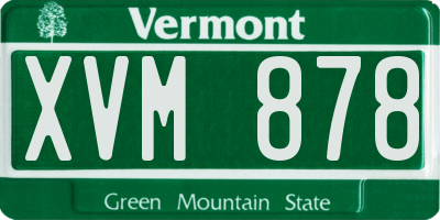 VT license plate XVM878
