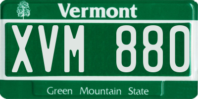 VT license plate XVM880