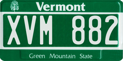 VT license plate XVM882