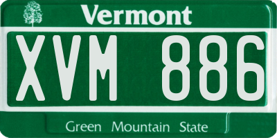 VT license plate XVM886