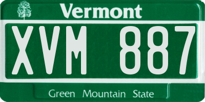 VT license plate XVM887