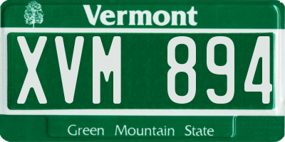 VT license plate XVM894