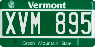 VT license plate XVM895