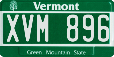 VT license plate XVM896