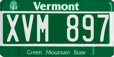 VT license plate XVM897