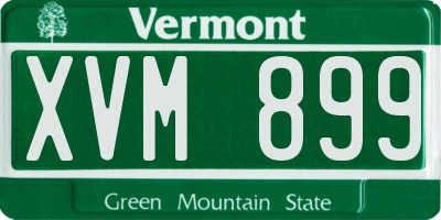 VT license plate XVM899