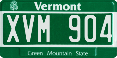 VT license plate XVM904