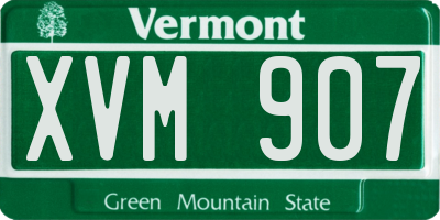 VT license plate XVM907