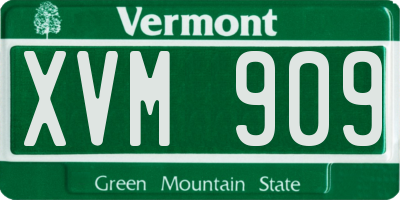 VT license plate XVM909