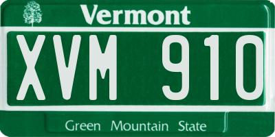VT license plate XVM910