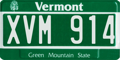 VT license plate XVM914