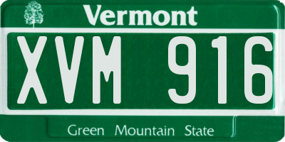 VT license plate XVM916
