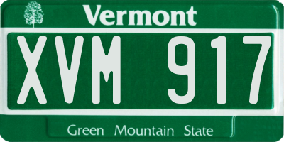 VT license plate XVM917