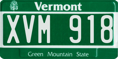 VT license plate XVM918