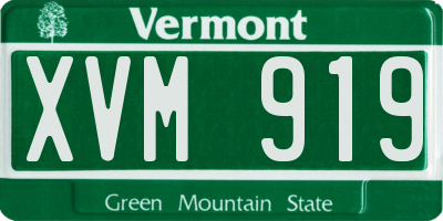 VT license plate XVM919
