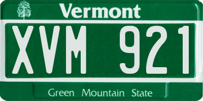 VT license plate XVM921