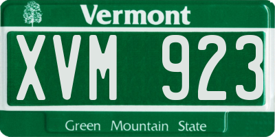 VT license plate XVM923