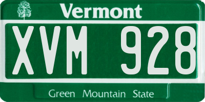 VT license plate XVM928