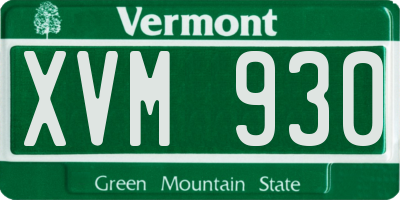VT license plate XVM930