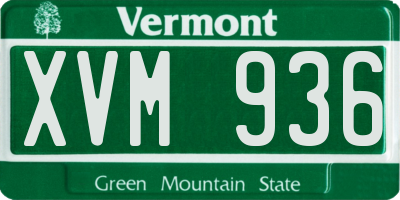 VT license plate XVM936