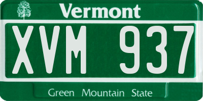 VT license plate XVM937