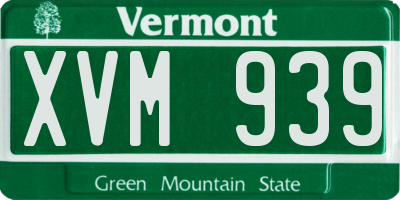 VT license plate XVM939