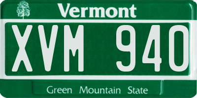 VT license plate XVM940