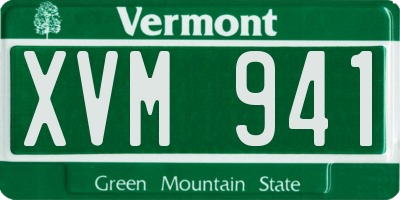 VT license plate XVM941