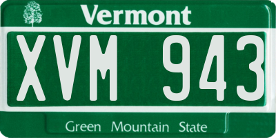 VT license plate XVM943