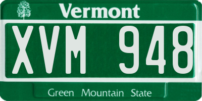 VT license plate XVM948