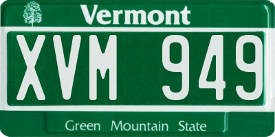 VT license plate XVM949