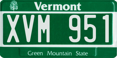 VT license plate XVM951