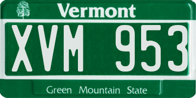 VT license plate XVM953