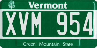 VT license plate XVM954