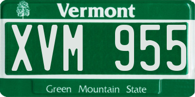 VT license plate XVM955