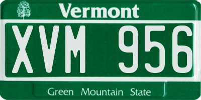 VT license plate XVM956
