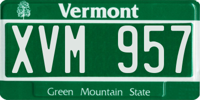 VT license plate XVM957
