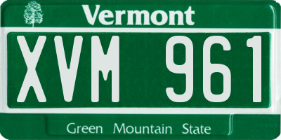 VT license plate XVM961
