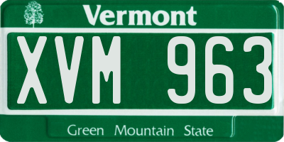 VT license plate XVM963