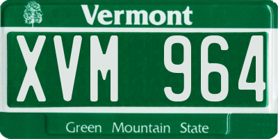 VT license plate XVM964