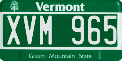 VT license plate XVM965
